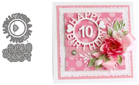 Sredwtk Zahlen Stanzschablonen Geburtstag Cutting Dies Prägeschablonen Stanzformen Schablonen Für Scrapbooking, Fotopapier 3D Karten Handwerk Prägen DIY Herstellung Geschenk