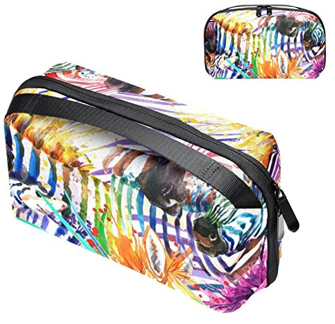 Elektronischer Organizer Reise Kabel Organizer Elektronikzubehör Hüllen für Kabel, Ladegerät, USB, SD Karte,Regenbogen Stripes Zebra abstrakte Kunst modern