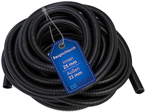 DeClean Staubsaugerschlauch 25mm kompatibel mit Alto Nilfisk Wap Universal Schlauch Meterware Länge 3 Meter Saugschlauch
