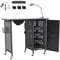 Mobile Manicure Nail Table, Professional Nail Station with Electric Nail Dust Collector, Adjustable LED Lamp, Wrist Cushion and 4 Removable Drawers,Beauty Salon Workstation Manicure Nail Desk, Black
