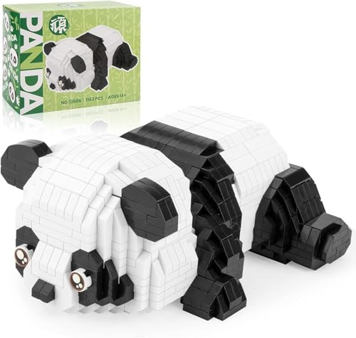 QLT QIAOLETONG Panda Bausteine Set, 1193 Stück Panda Klemmbausteine Micro Bausteine für Erwachsene, Tier Building Block Kit, Panda Bausteine Bausatz, Geschenke für Erwachsene Jugendliche