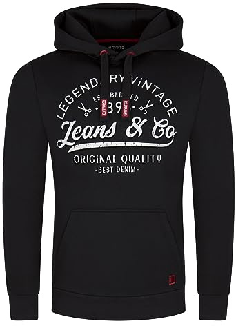riverso Hoodie Herren Regular Fit RIVArmin Kapuzenpullover Pullover Print | Beige Grün Grau Blau Navy Schwarz S M L XL XXL 3XL 4XL 5XL