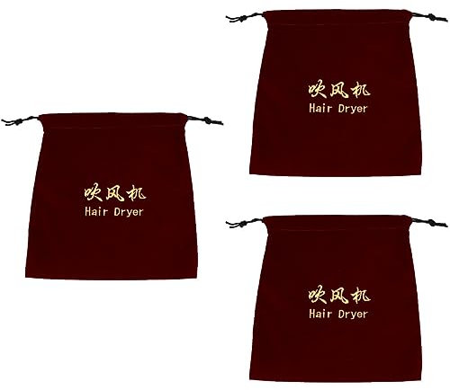 3 Piezas Bolsa De Almacenamiento para Secador De Pelo Secador De Pelo Bolso con Cordón Bolsas De Viaje para Secador De Pelo Bolsa De Aseo Portátil Franela Bolsa De Felpa Viajar