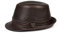 Lifup Herren Fedora Hut Echt-Leder Panama Hut Trilbyhut Herbst Winter Vintage Style Dress Hut Braun 1 Mittel