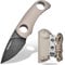 TONIFE Mini Neck Knife with Kydex Sheath and Cord, EDC Portable Fixed Blade for Outdoor Survival (Warm Sand + Black Oxide then Stonewash)