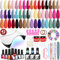 VANREESA Gel Nail Polish Set with Lamp Starter Kit 24 Colours Nude Pink Red Brown Complete Gel Nail Kit for Beginners U V Nail Polish Set Salon Set Manicure Tools Gifts for Women