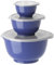 Rosti Margrethe Schüssel Set, Rührschüssel Set, 6-Teilig mit 3 Rührschüsseln und 3 Deckel, Teigschüssel aus Recycelbarem Kunststoff, 0,25 Liter, 0,75 Liter und 3 Liter, Electric Blue (Blau)