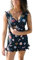 Swim Romper Built-in Bra Detachable Bra Cup, One Piece Swimsuit for Women with Tassel Ruffle, V Neck Tummy Control Swim Romper Built in Bra Beachwear, Plus Size Quick Dry Modest Womens Swimwear Sale