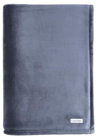Calvin Klein Kingsize-Decke, superweiche Plüsch-Bettwäsche, Luxus-Bettdecke (Kernplüsch, Schieferblau, King-Size)