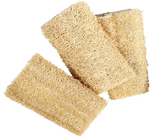 Genérico 3 Piezas Toalla de Cocina bayeta escurreplatos Esponja de Limpieza Toallas de Cocina esponjas de Limpieza de paños de Esponja para Fregar Platos lufa Natural Trapo