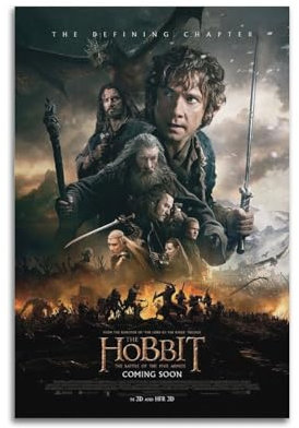 TWFSRXVWTS Filmposter The Hobbit's Battle of The Five Armies, dekoratives Gemälde, Leinwand, Wandposter und Kunstdruck, moderne Familienschlafzimmer-Dekoration, Poster, 30 x 45 cm
