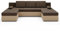 roe furniture Ecksofa mit Schlaffunktion 285x150x94 cm - Wohnlandschaft U Form - Kollektion Bolt U - Sofa U Form - Eckcouch mit Bettkassen - Braun & Beige