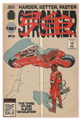 KFUPCQ Kanye Poster West Stronger Comic Cover, Leinwanddruck, Vintage-Ästhetik, Wandkunst, Dekor für Zuhause, Wohnzimmer, Schlafzimmer, Schlafsaal, Teenager, Jungen, Mädchen, Geschenk (30,5 x 45,7 cm,