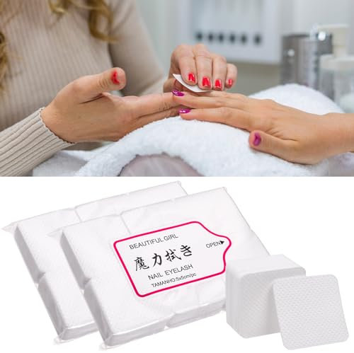 600 Pcs Lint Free Wipes for Nails, Nail Wipe Pads Lint Free Wipes Nail Art UV Gel Polish Absorbent Remover Wipes Meltblown for DIY Nail (5x5cm)