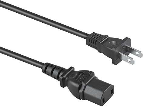 Cable de alimentación de CA de repuesto de 2 clavijas con certificación UL de 6.6 pies de largo para Sony KDL-40VL160 KDL-40W4100 Bravia TV LED Cable