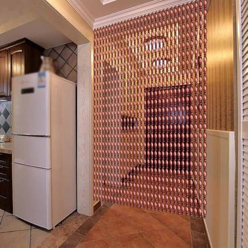 Perlenvorhang Für Türen Holzperlenvorhang Türvorhang Fliegenvorhang Dekoration Für Türen Oder Fenster 41 Stränge Raumtrenner Vorhang(W80xH150cm)