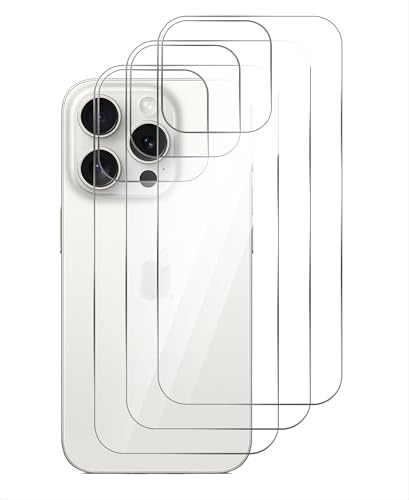 GIOPUEY[3 Pack Back Protector Compatible with iPhone 16 Pro, iPhone 16 Pro Back Protector Film, Tempered Glass, High Transparency, Scratch Resistant, Bon-Slip - transparent
