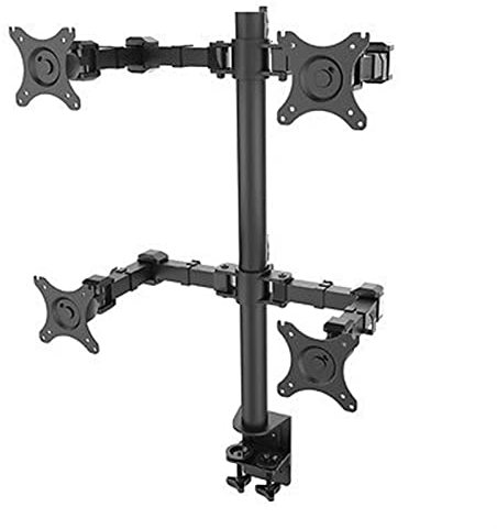 Brazo de gas para monitor, soporte para cuatro monitores LCD, soporte para 4 monitores compatible con monitores de alta resistencia de hasta 30 pulgadas, soporte de escritorio totalmente ajustable que