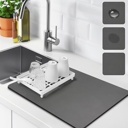 saugfähige Abtropfmatte, Schnelltrocknend Abtropfmatte Abtropfmatte Geschirr Abtropfmatte Geschirr Kaffeemaschine Matte Kaffeematte Abtropfmatte, für Kaffeemaschinen, Küchen mat dish drying mat