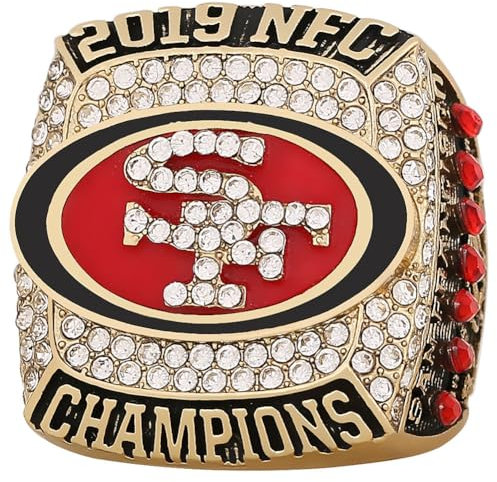 Wonsunte Football 49Ers Championship Ring 2019 Gewinnerringe Mit Holzvitrine Rugby Champions Souvenir Schmuck Geschenke Für Fans Freunde Alumni
