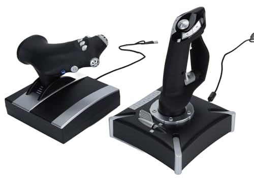 EBTOOLS Flight Simulator Game Controller, Throttle and Joystick with Vibration, Damping Feedback, 4 Axes, 8 Way POV, 16 Programmable Keys, for Box Series X S, 7 8 10 11