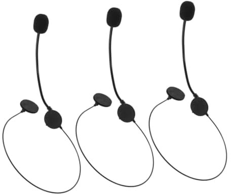 SOPOTUTU Casque Microphone Jouet pour Cosplay Lot De 3 Accessoires De Costume Noir pour Fêtes Et Événements Déguisement De Chanteur Halloween