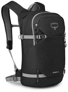 Osprey Glade 20L Ski and Snowboard Backpack with Hydraulics 2.5L Water Reservoir - Winter Avalanche Safety Gear Pack with Insulated Harness, A-Frame Ski and Snowboard Carry, Black