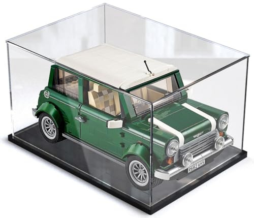 Acrylic Display Case Compatible with Le-go 10242 Car Model Retro Mini Car Model, Assemble Dustproof Acrylic Display Storage Box Clear Collectibles Toys (NOT Included the Model) B,3mm