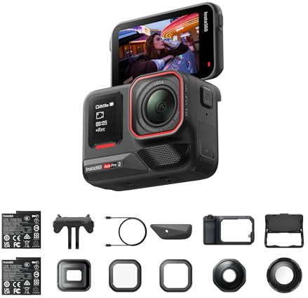 Insta360 Ace Pro 2 Pack vidéo Ultime – Caméra d’Action 8K co-conçue avec Leica, Grip Xplorer Professionnel pour Photo Urbaine, Objectif cinématographique, Macro, Grand-Angle