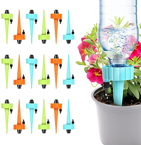 18 Pezzi Kit Irrigazione a Goccia Automatica, Sistema di Irrigazione per Piante da Interno ed Esterno, Irrigatori a Goccia Regolabile Dispositivo per fiori o verdure, Aiutante di Vacanze