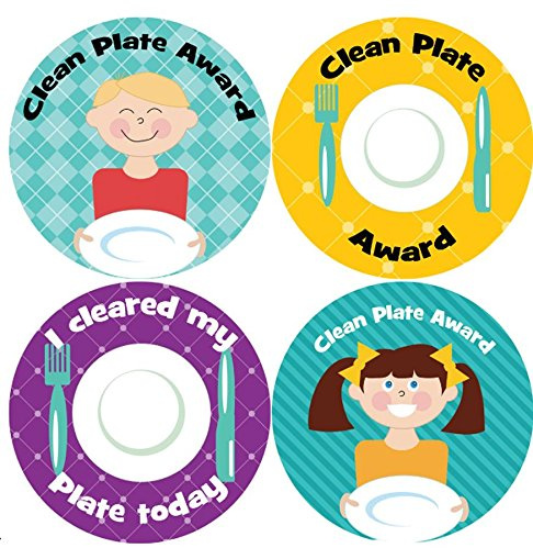 144 Clean Plate Awards 30mm School Reward Stickers for Teachers or Parents
