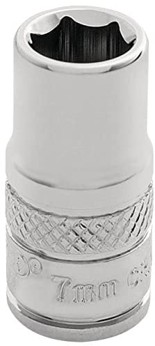 Draper 32487 Douille métrique carrée 1/4 Chrome poli Taille 7 mm Bleu