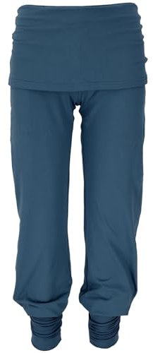 GURU SHOP Yoga-Hose mit Minirock in Bio-Qualität - Orion Blau, Damen, Baumwolle, Size:M