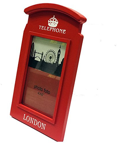London 4x6 Inch Red Public Telephone Booth Box Fotolijst Britse Souvenir Gift