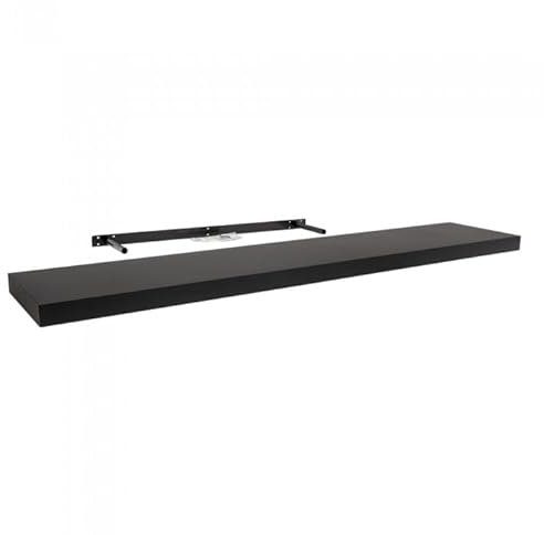 Velano - Bücherregal Wand - Wandregal 118x23.5 cm - Regal Wand - Schweberegal - Hängeregal - Regalbrett - Schwarz - Küchenregal - Bücherregal Kinder - Deko Wohnzimmer - Gewürzregal Wand