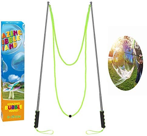 E-Know Bubble Wand,Giant Bubble Wand Stainless Steel Telescopic Design,Outdoor Toys Bubble Toys for Birthday Party, Garden Games Garden Toys