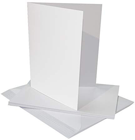 Craft UK 2258 10 x 7-Inch Card and Envelope - White (Pack of 25)