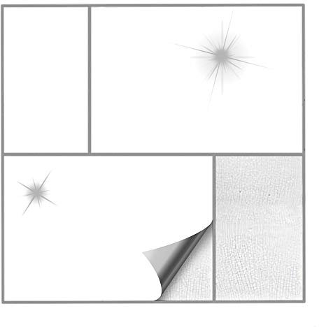 Kiwistar Fliesenaufkleber Weiss Glänzend - 30 x 60 cm - 50 Stück - Klebefliesen Fliesenmuster Stickerfliesen Wandfliesen überkleben