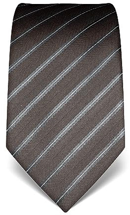 Vincenzo Boretti Herren Krawatte reine Seide gestreift edel Männer-Design zum Hemd mit Anzug für Business Hochzeit 8 cm schmal/breit anthrazit