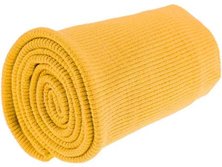 Bündchen Strickbündchen 16x80cm Bündchenstoff Baumwolle elastisch gerippt, Farbwahl, Farbe:gelb