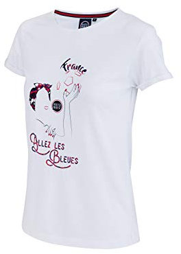 Allez Les Bleus T-Shirt Frankreich – Offizielle Kollektion Damen – L, weiß