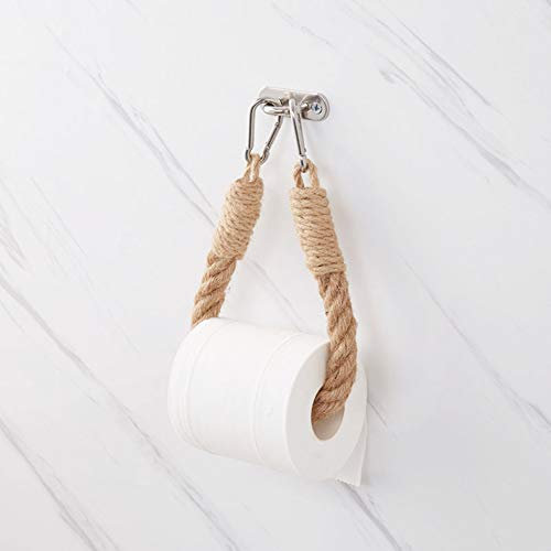Auto Adhésif Support De Papier Toilette Murale, Corde en Bois Anneau De Serviette Grille Rustic Porte Rouleau Papier Toilette Salle De Bains-Jaune