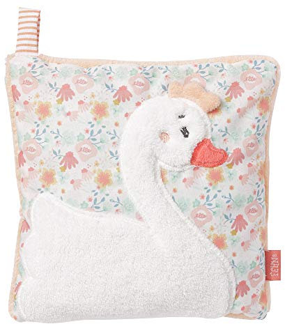 FEHN 062489 Kirschkernkissen Schwan – wohltuendes Wärme- und Kältekissen mit süßer Schwan Applikation für Babys und Kleinkinder ab 0+ Monaten – Maße: 15 x 15 cm