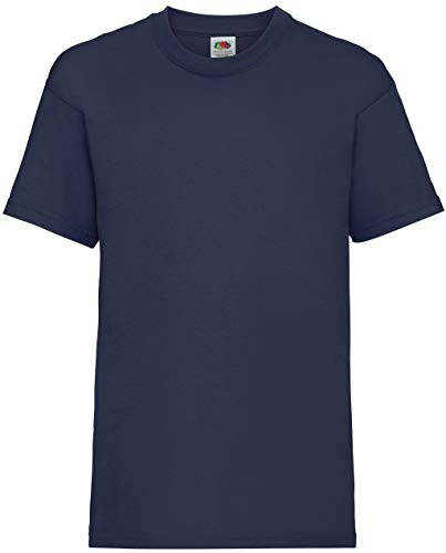 Fruit of the Loom Plain Childrens T Shirt All Ages (Navy, 1 of 7-8 Yearss)