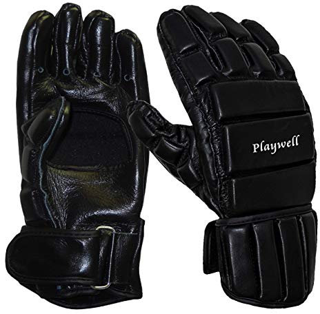 Playwlel Deluxe Vollkontakt-Sparring-Stick-Handschuhe, Leder, Escrima/Kali, Größe L