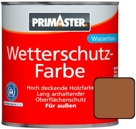 Primaster Wetterschutzfarbe 750ml Braun Holzfarbe UV-Schutz Wetterschutz