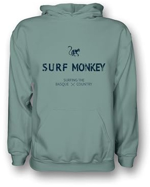 Surf Monkey Hoodie - Felpa ecologica con cappuccio da uomo/donna in cotone biologico Gots