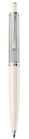 Pelikan Kugelschreiber Souverän 405, Silber-Weiß, hochwertiger Druckkugelschreiber im Korsett-Etui, 818933