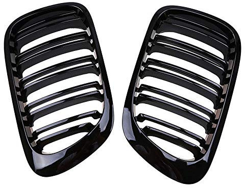 TOOWGM 1 par de rejillas delanteras de plástico ABS 2D Coupe para BMW Serie 3 E46 1998-2001 de carbono mate brillante