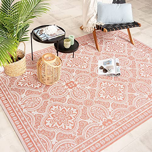 FRAAI In- & Outdoor Teppich - Summer Oriental Rosa 240x330cm - Wetterfest - Polypropylen - Flachgewebe - Balkon, Garten/Terrasse - Terrasse - Rug